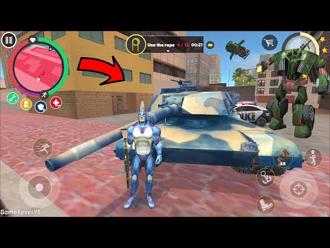 Rope Hero Vice Town (Car Robot Fly in the Sky) Rope Hero Captured Army Base - Android Gameplay HD