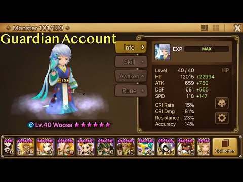 Summoners War: Guardian Account Runes (F2P or Not)