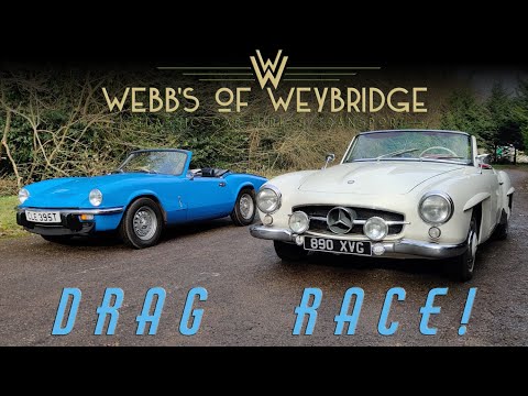 Thumbnail for Mercedes 190SL vs Triumph Spitfire 1500 - Classic Car Drag Race 6 by classic car, WiLL, Car, classic ca