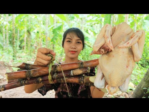 Yummy cooking chicken with sugarcane recipe - Cooking skill