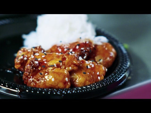 General Tso's Chicken with Bean Sprout Salad — Woodles recipe video