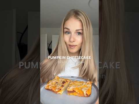 Pumpkin Cheesecake 🎃 267 kcal & 27g Protein / Rezept in der Beschreibung #kürbiskuchen