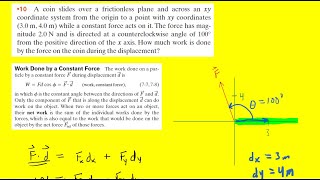 A coin slides over a frictionless plane