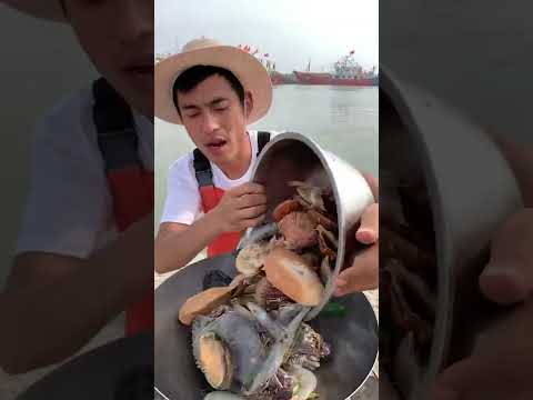 Frutos do mar estranhos, camarão azul, comida estranha Show de comida chinesa