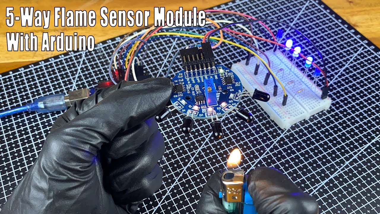 How to use the 5-way Flame sensor module with  Arduino | 5 channel Flame sensor module with Arduino