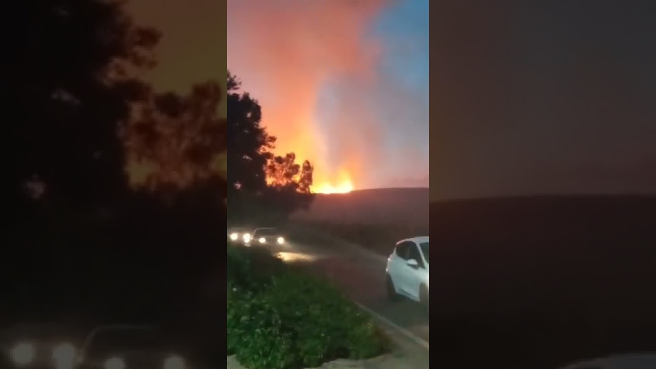 Paura per un incendio a Lanuvio, lungo la Nettunense (Campoleone)