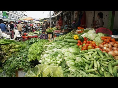 Evening Food Market Scenes at Tuol Sangke - Walking Tour Around Sam Hannh Market @Tuol Sangke