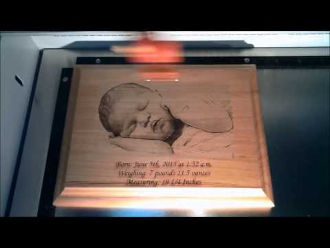 Laser Engraved Wooden Baby Photo Plaque - Laser...