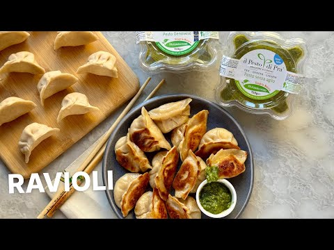 Ravioli croccanti con pesto di Pra 🌱