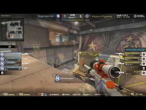 CS GO NiP vs EnVyUs ESL Pro League 2016 Train Map 2