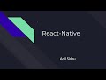 React Native tutorial