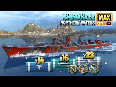 Destroyer Shimakaze: Good support on map Northern Waters - World of Warships