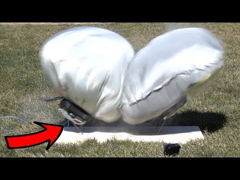 EXPERIMENT: AIRBAGS deploying in SLOW MO 😱