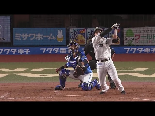 【4回裏】マリーンズ・三木 今季第1号はセンターへの逆転3ランホームラン!! 2019/6/11 M-DB