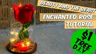 DOLLAR TREE BEAUTY AND THE BEAST ENCHANTED ROSE TUTORIAL