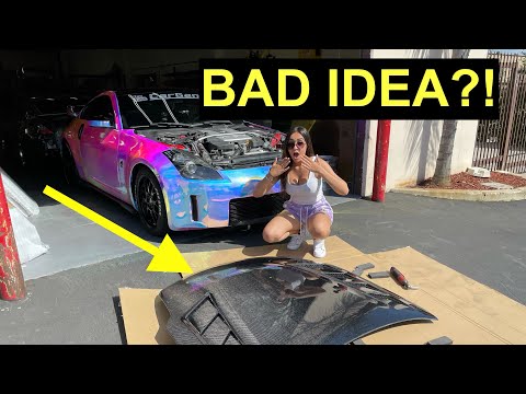 NEW $2000 CARBON FIBER HOOD FOR MY 350Z!