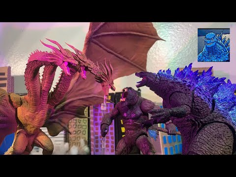 Legendary Godzilla and Kong vs King Ghidorah an epic stop motion battle