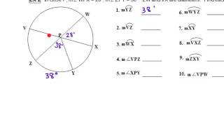Finding Arc and Central Angle Measures