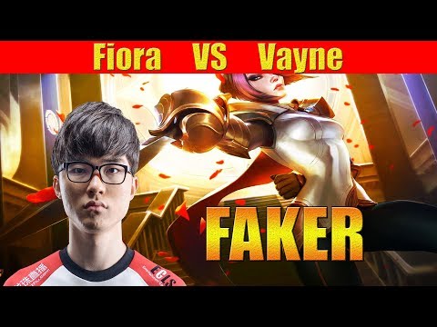 SKT T1 Faker - Fiora Top Lane vs Vayne (Rank NA) | KR LOL REPLAYS