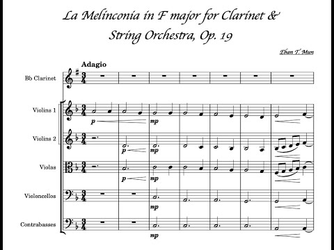 La Melinconia in F major for Clarinet & String Orchestra, Op 19