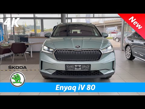 Škoda Enyaq iV 80 2021 - FIRST Look in 4K | Exterior - Interior (Arctic Silver) Visual Review