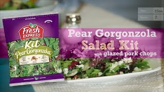 Pear Gorgonzola Salad Kit with Glazed Pork Chops