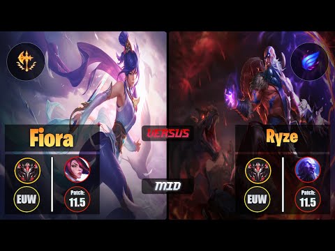 GrandMaster FIORA [Conqueror] (Mid) VS  RYZE - Grandmaster EUW Patch 11.5