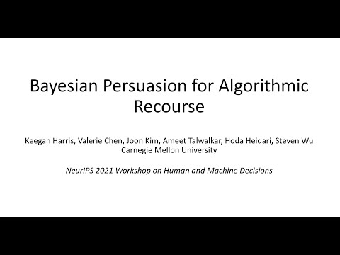 Bayesian Persuasion for Algorithmic Recourse