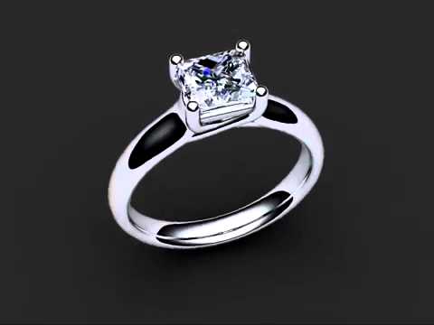 1.25 CT D VS1 PRINCESS CUT DIAMOND SOLITAIRE RING 14K WHITE GOLD