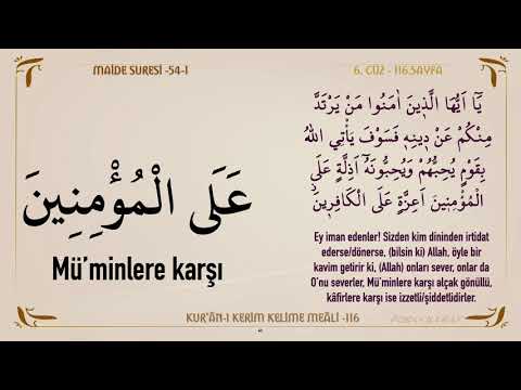 KUR'AN-I KERİM KELİME MEALİ 116 | MAİDE SURESİ 51 - 57 (6. CÜZ)