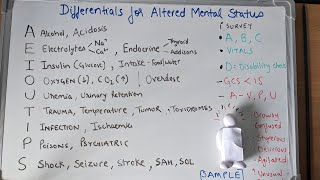 Altered Mental Status - Approach and Differentials in Emergency