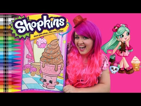 Coloring Shopkins Ice Cream Dream GIANT Coloring Book Page Crayola Crayons | KiMMi THE CLOWN Video