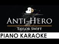 Taylor Swift - Anti-Hero - Piano Karaoke Instrumental Cover with Lyrics