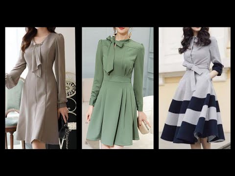 popular office wear a line dresses collection/beautiful dresses collection for daily office routine