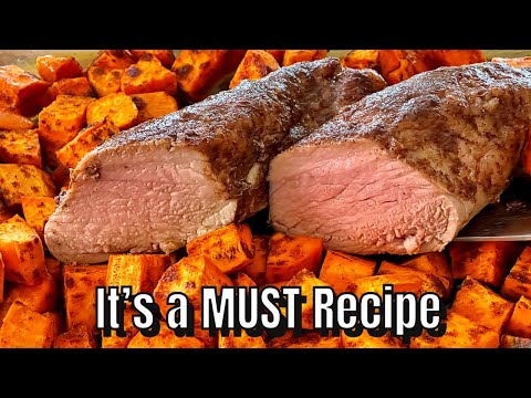 Oven Roasted Pork Tenderloin with Sweet Potatoes Recipe - An absolutely delicious dinner dish!