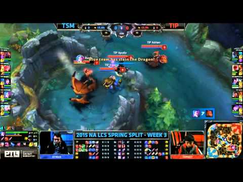Insane Blind Dragon Steal Wildturtle Jinx Rocket Ultimate - TSM vs TIP Game 1 (NA LCS Spring 2015)