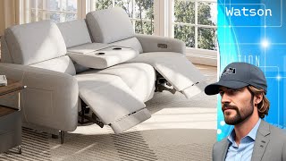 AlivingHome AeroStretch - 3 Seater Power Zero Wall Hugger Recliner Sofa with Drop Down Table Tray