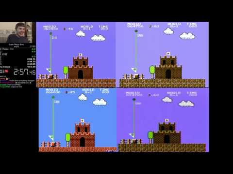 2016 Super Mario Bros SPEEDRUN ANY % COMPARISON SIDE BY SIDE (Top 4 Runners)