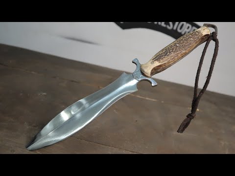 Making Bronze Age style mini sword (knife making from an Old Car Leaf Spring)