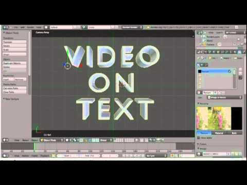 Blender 2.6 Beginner Tutorial.  Add video(or image) to text, or plane