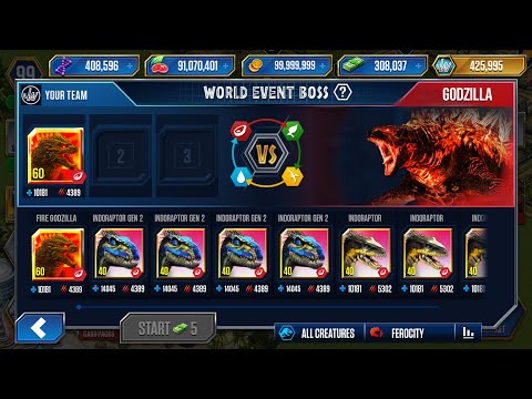 GODZILLA vs GODZILLA in JURASSIC WORLD THE  GAME HERE ALMOST?!??!?