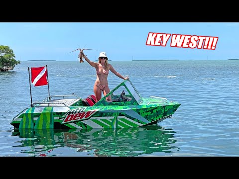 Catching Lobster and Jumping Sunken Boats!!! Supercharged Mini Jet Boat Goes to KEY WEST!!!