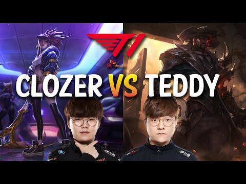 T1 Clozer vs T1 Teddy - AKALI vs LUCIAN Mid - KR LOL Challenger