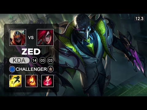 Zed Mid vs Katarina - EUW Challenger - Season 12 Patch 12.3