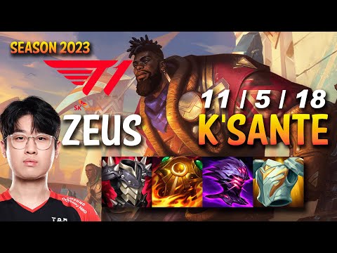 T1 Zeus K'SANTE vs MALPHITE Top - KR Ranked