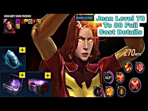 Jean Level 70 To 80 Full Cost Details - Marvel Future Fight