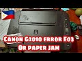 CANON G2010 ERROR E03 OR PAPER JAM