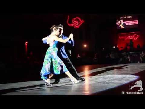  Sebastian Achaval  and  Roxana Suarez  are  dancing  to  "  Volvamos a Empezar  "  by  Alfredo De Angelis  at  Lisbon International Tango Festival  in  2016