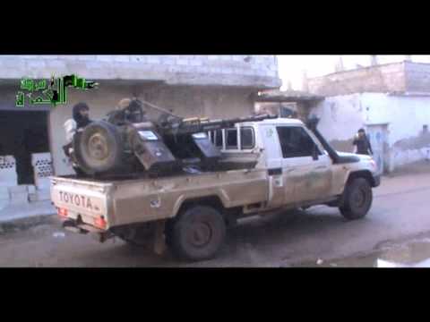 استهداف مقرات النظام برشاش 14.5 من قبل الجيش الأول في حي المنشية في مدينة درعا