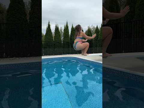 Amazing BACKWARDS DIVE into Swimming Pool Perfect 10 #shorts